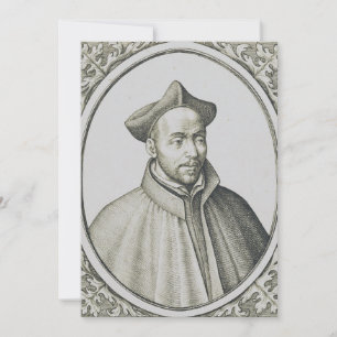Tarjeta Festiva Grabado de San Ignacio de Loyola Arte Antiguo