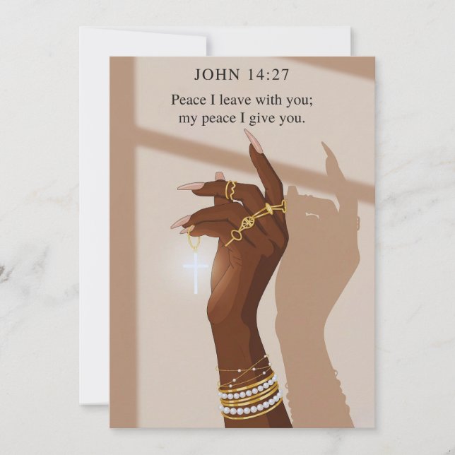 Tarjeta Festiva Grace Pacífica John 14:27 Faith (Anverso)