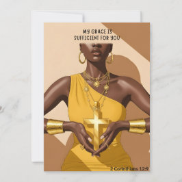 Tarjeta Festiva Grace & Strength 2 Corinthians 12:9 Faith Art