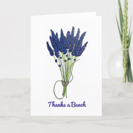 Tarjeta Festiva Gracias a Bunch Lavender Flower Bouquet