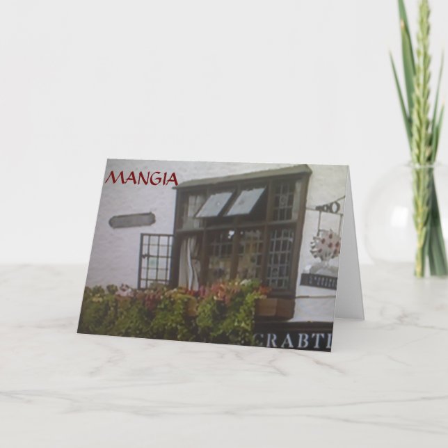 TARJETA FESTIVA GRACIAS A LOS DESEOS DE "MANGIA" (Anverso)