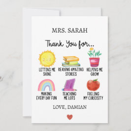 Tarjeta Festiva Gracias a los estudiantes por su agradecimiento a 