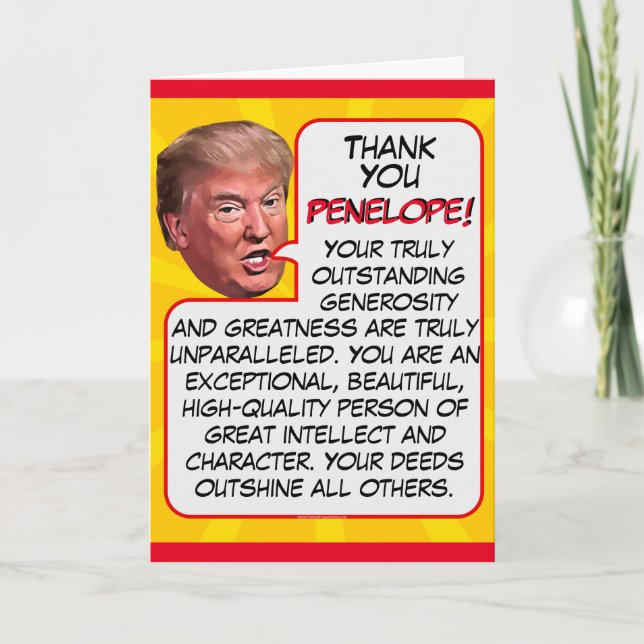 Tarjeta Festiva Gracias al Presidente Personalizado Donald Trump (Anverso)