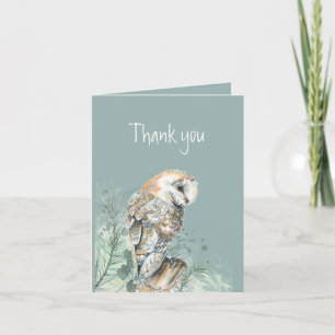 Tarjeta Festiva Gracias, Barn Owl Bird Nature Wildlife