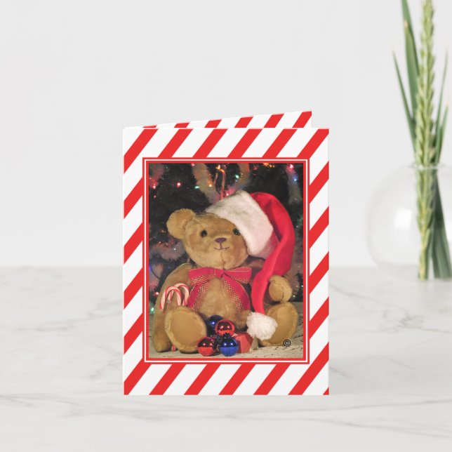 Tarjeta Festiva Gracias Beary mucho oso de peluche (Anverso)