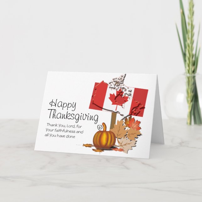 TARJETA FESTIVA GRACIAS CANADIENSES (Anverso)