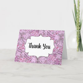 Tarjeta Festiva Gracias Cartas Vintage con patrón de lavanda flora