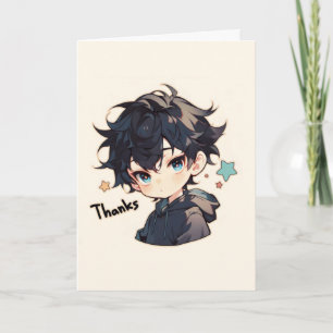 Tarjeta Festiva Gracias Chico Anime Genial