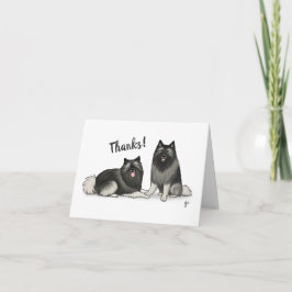 Tarjeta Festiva Gracias del Keeshond