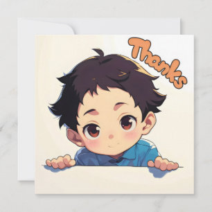 Tarjeta Festiva Gracias Little Boy Anime