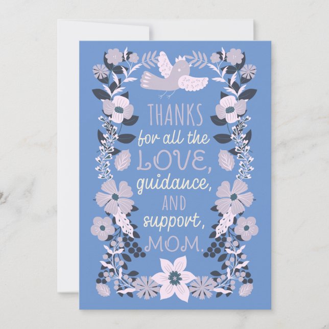 Tarjeta Festiva Gracias, mamá, Apreciación Escandinava del Arte Po (Anverso)