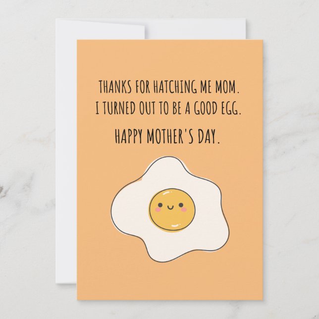TARJETA FESTIVA GRACIAS MAMÁ, SOY UN BUEN HUEVO (Anverso)