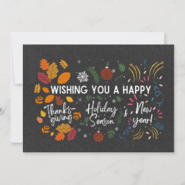 Tarjeta Festiva GRACIAS, NAVIDADES, AÑO NUEVO | Vacaciones múltipl