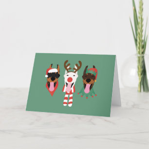 Tarjeta Festiva Gracias Navidades Dobermann Dogs