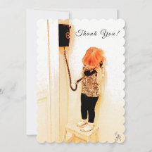 Gracias, niño, teléfono viejo, arte fotográfico