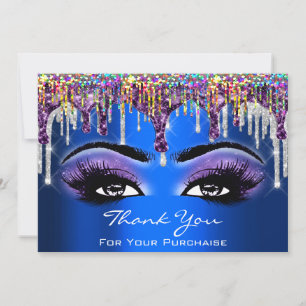 Tarjeta Festiva Gracias Por Comprar Holograma Azul