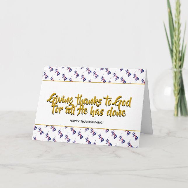 Tarjeta Festiva Gracias por el estilo británico BRITÁNICO (Anverso)