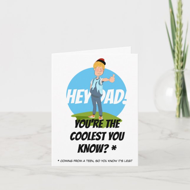 Tarjeta Festiva ¡Gracias por papá! Día del padre (Anverso)