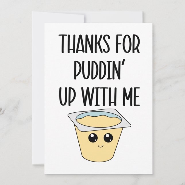 Tarjeta Festiva Gracias Por Puddin’ Up Conmigo (Anverso)