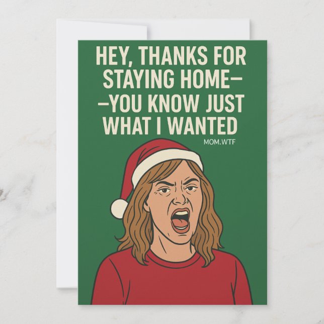 Tarjeta Festiva Gracias por quedarse en casa a estos Navidades (Anverso)
