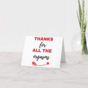 Tarjeta Festiva Gracias Por Todos Los Orgasmos Negros