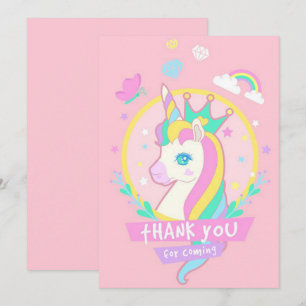 Tarjeta Festiva Gracias por venir Unicornio