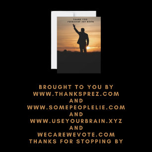 Tarjeta Festiva Gracias Presidente Joe Biden