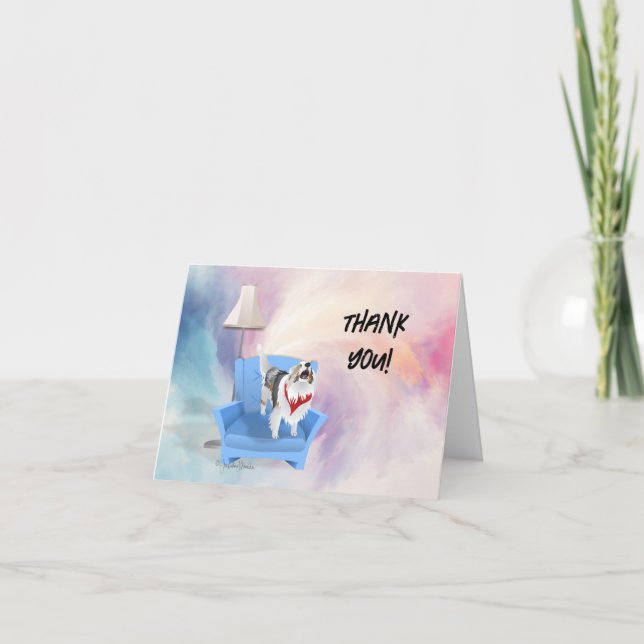 Tarjeta Festiva Gracias Sheltie Dog (Anverso)