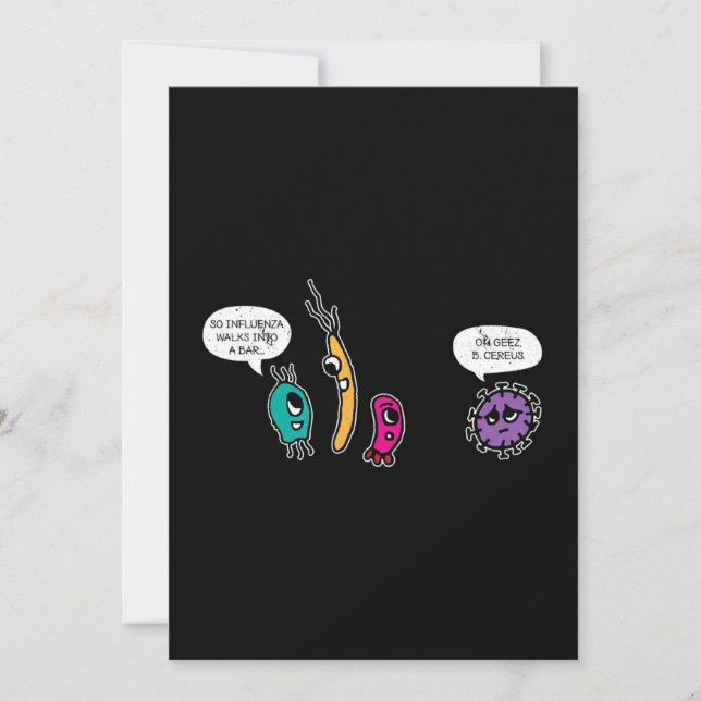 Tarjeta Festiva Graciosa bacterias Pun Biólogo de Ciencias de la B (Anverso)