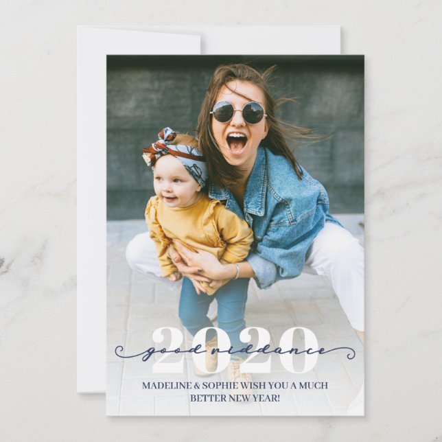 Tarjeta Festiva Graciosa Buena Foto De Riddance Feliz Año Nuevo (Anverso)