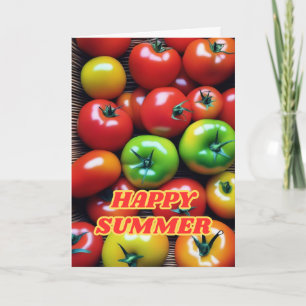 Tarjeta Festiva Graciosa celebración de tomates de verano feliz