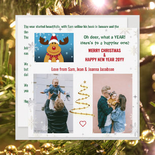 Tarjeta Festiva Graciosa Cosa Oh Deer Rudolph Letra de árbol de Na