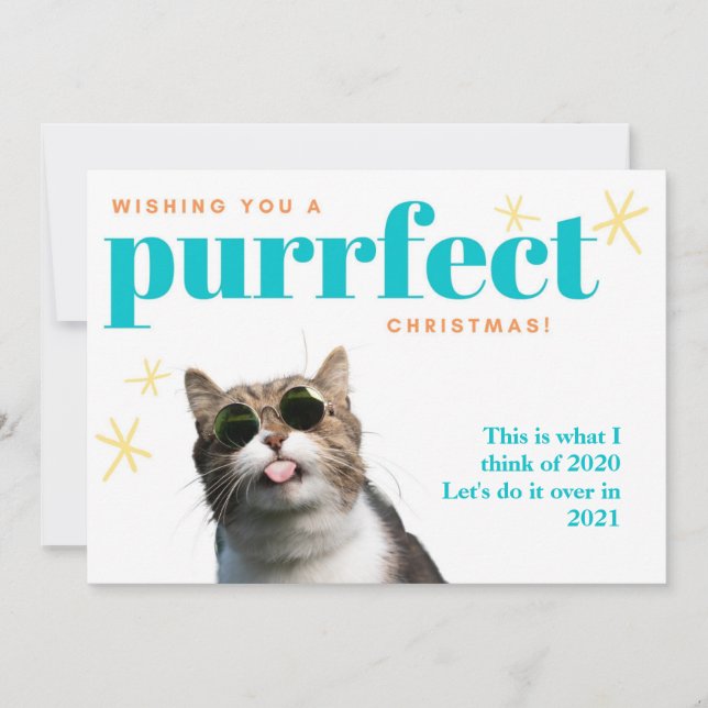 Tarjeta Festiva Graciosa despedida a un gato 2020, háganlo más de  (Anverso)