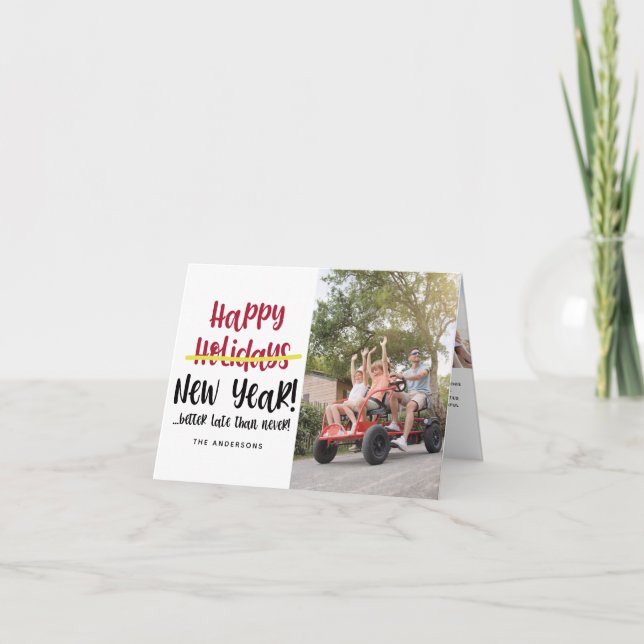 Tarjeta Festiva Graciosa foto de Año Nuevo Feliz (Anverso)