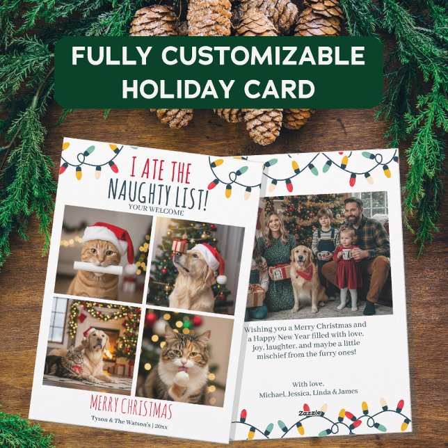 Tarjeta Festiva Graciosa foto de Navidades Personalizados de la li (Subido por el creador)