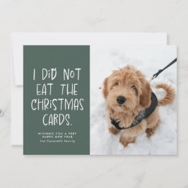 Tarjeta Festiva Graciosa foto verde mascota Año Nuevo