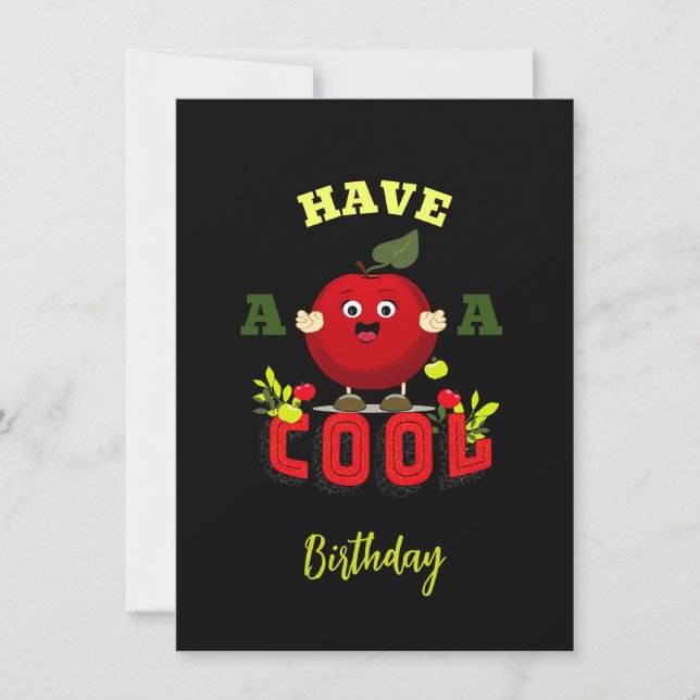 Tarjeta Festiva Graciosa manzana roja (Anverso)