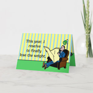 Tarjeta Festiva Graciosa pérdida de peso retro de resolución de Añ