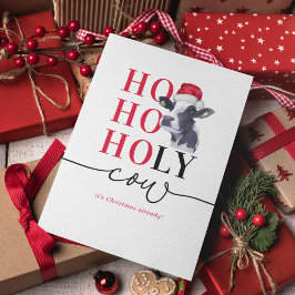 Tarjeta Festiva Graciosa vaca sagrada son Navidades