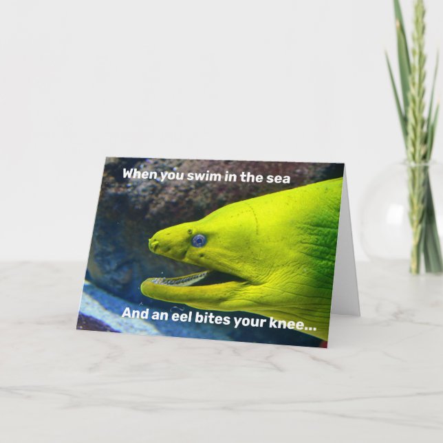 Tarjeta Festiva Gracioso Amore (un moray) Valentine (Anverso)