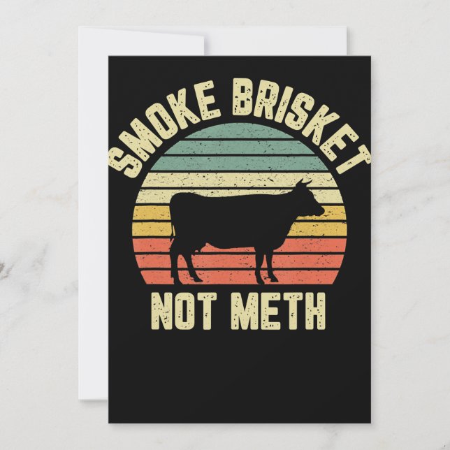 Tarjeta Festiva Gracioso Bbq Smoke Brisket No Novedad Grilling (Anverso)