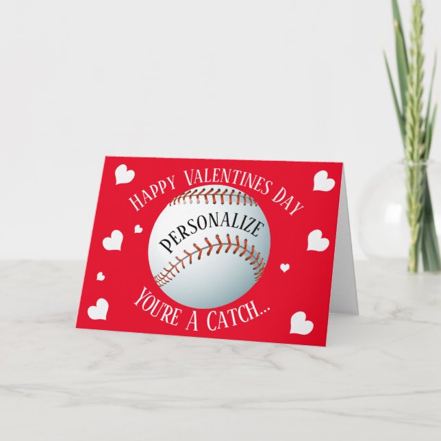 Tarjeta Festiva Gracioso béisbol, eres un buen San Valentín (Anverso)