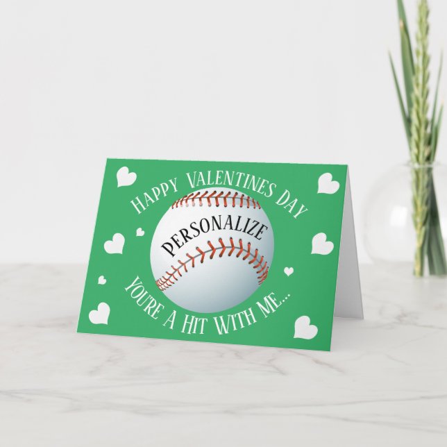 Tarjeta Festiva Gracioso béisbol que eres un buen San Valentín (Anverso)
