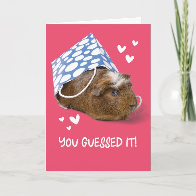 Tarjeta Festiva Gracioso Cerdo Día de San Valentín En Bolsa De Reg (Anverso)