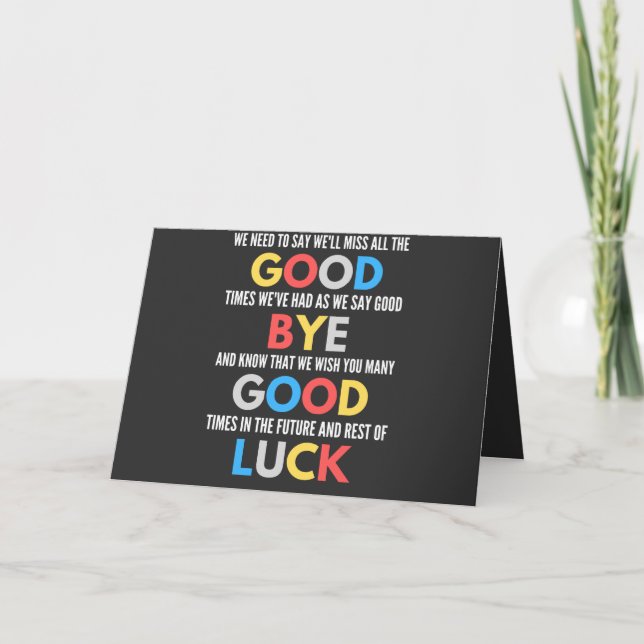 Tarjeta Festiva Gracioso Despediéndose De Adiós (Anverso)