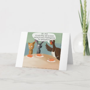 Tarjeta Festiva Gracioso Día de Acción de Gracias Vegan
