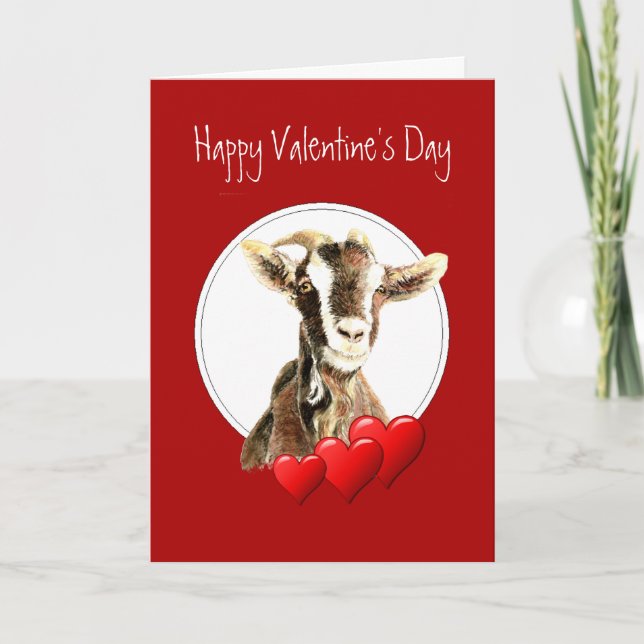 Tarjeta Festiva Gracioso El día de San Valentín a la vieja cabra,  (Anverso)