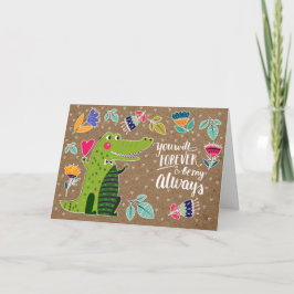 Tarjeta Festiva Gracioso El día de San Valentín de cocodrilos