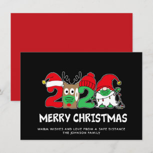 Tarjeta Festiva Gracioso Feliz Cuarentena de Navidades 2021 Saludo
