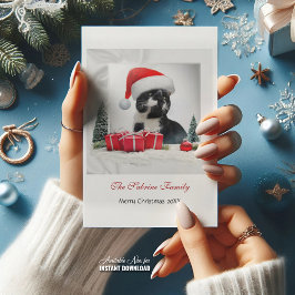 Tarjeta Festiva Gracioso Fiesta de Navidades Gorras de Gatos Amigo